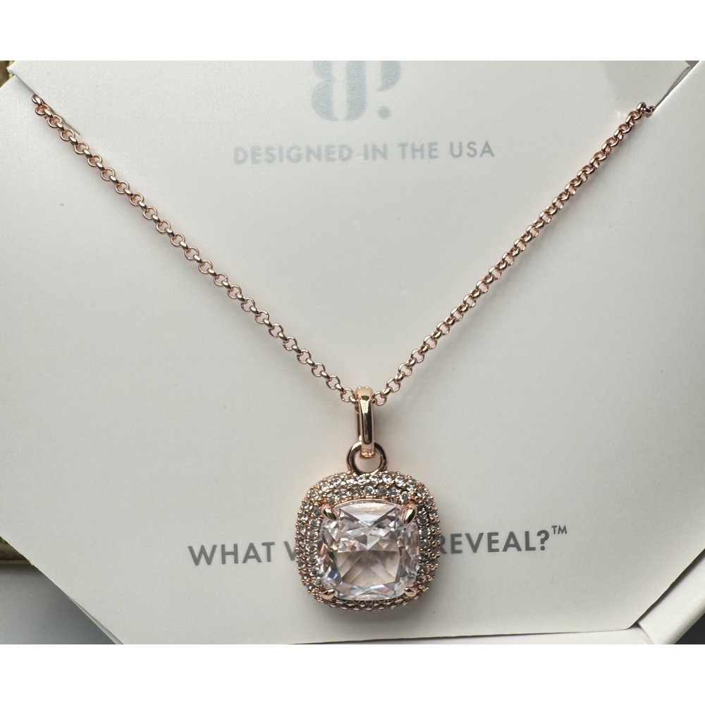 Bomb Party Necklace - NK77477 It's Simply The Best - Cubic Zirconia on Rose Gold